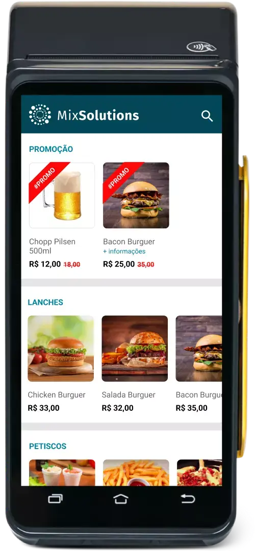 Moderninha Smart utilizando o sistema PDV Móvel Mix Solutions